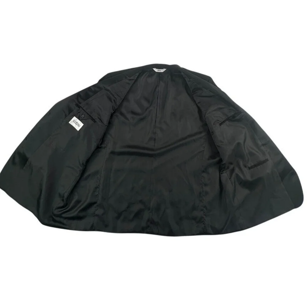 Versini Mens‎ Tuxedo 52L Jacket Black Wool 2 Piece Blazer Pants 53 x 24 Short
